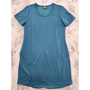 32 Degrees‎ Dress Womens M Blue Short Sleeve Fleece Lined Pockets Casual Lounge